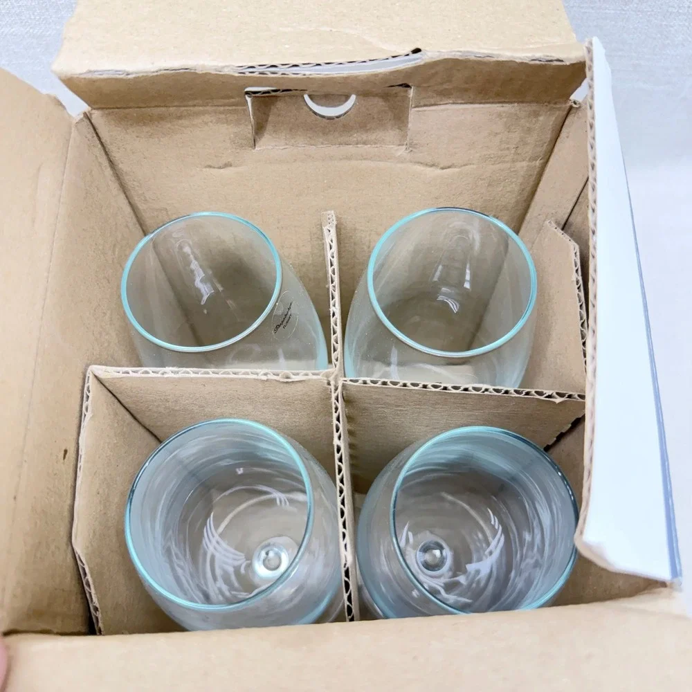 Pasabahce PrimeTime 13.5 oz Goblet Glass Set of 4 Clear Footed Stemware Turkey